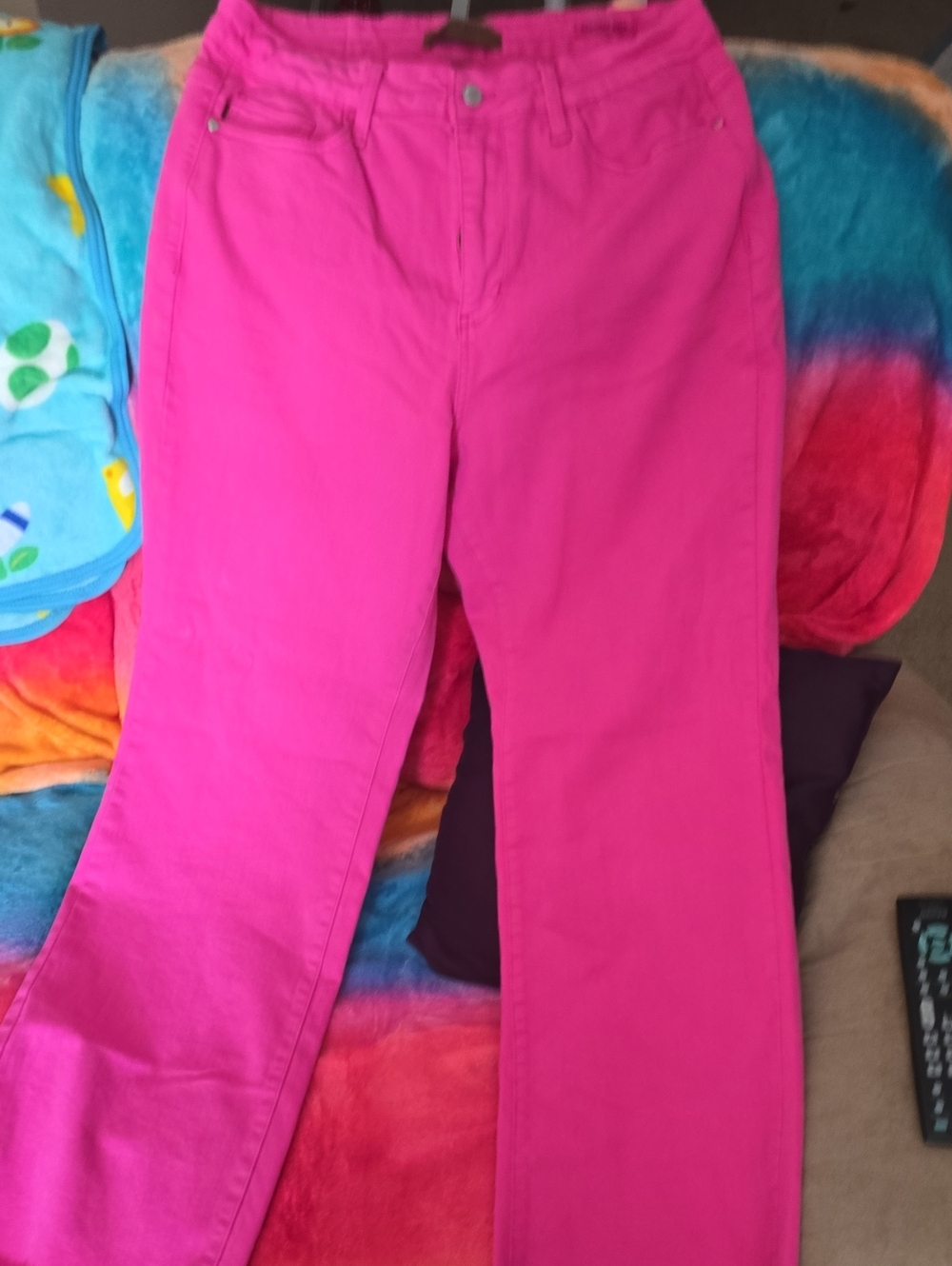 Judy Blue Vibrant Hot Pink Straight-Leg Kids Jeans